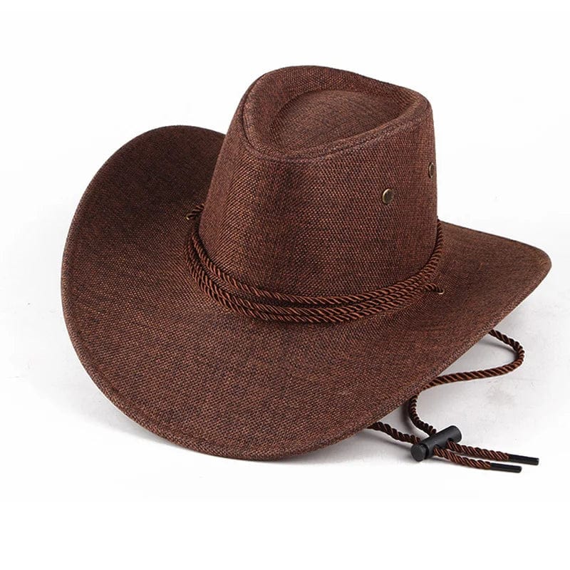 Sterling Cowboy Hat™ Wide Brim Linen Tie Strap