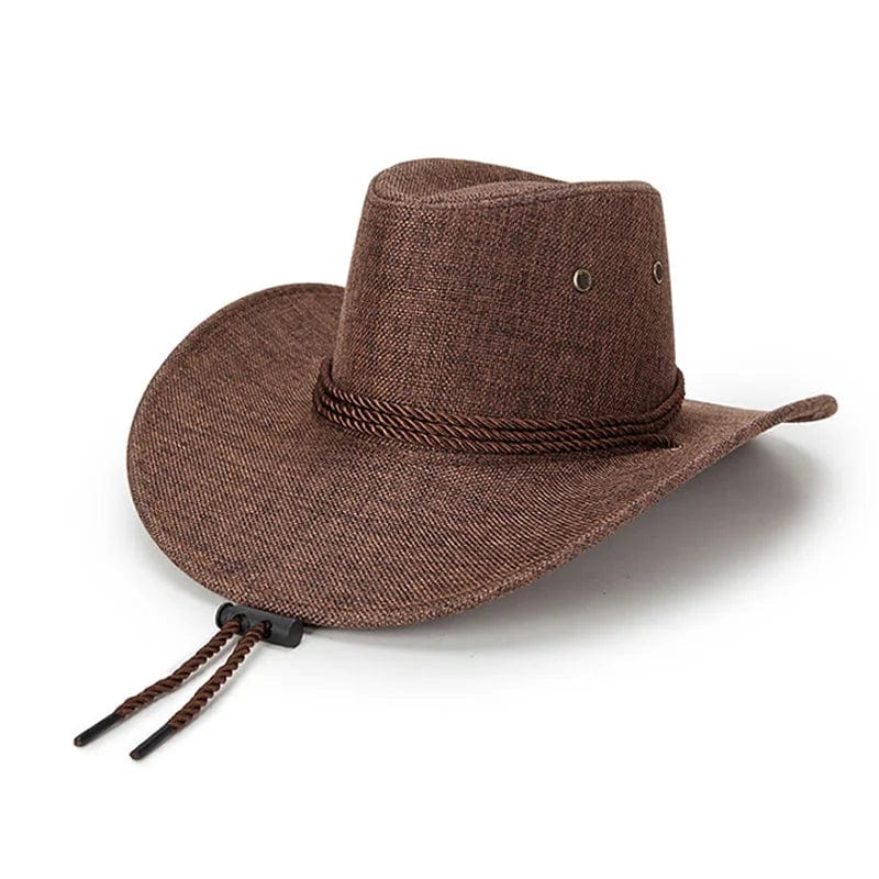 Sterling Cowboy Hat™ Wide Brim Linen Tie Strap