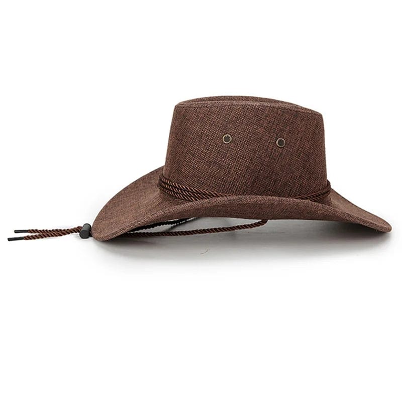Sterling Cowboy Hat™ Wide Brim Linen Tie Strap