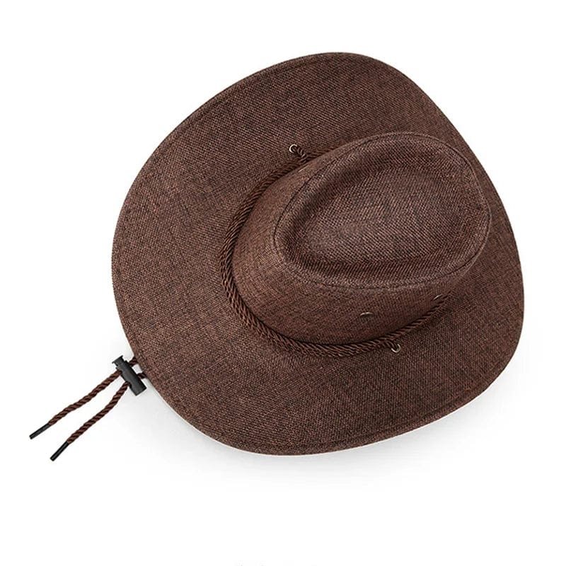 Sterling Cowboy Hat™ Wide Brim Linen Tie Strap