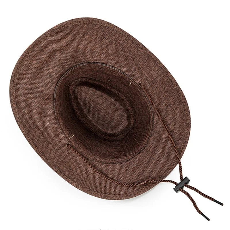 Sterling Cowboy Hat™ Wide Brim Linen Tie Strap