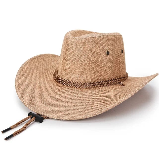 Sterling Cowboy Hat™ Wide Brim Linen Tie Strap