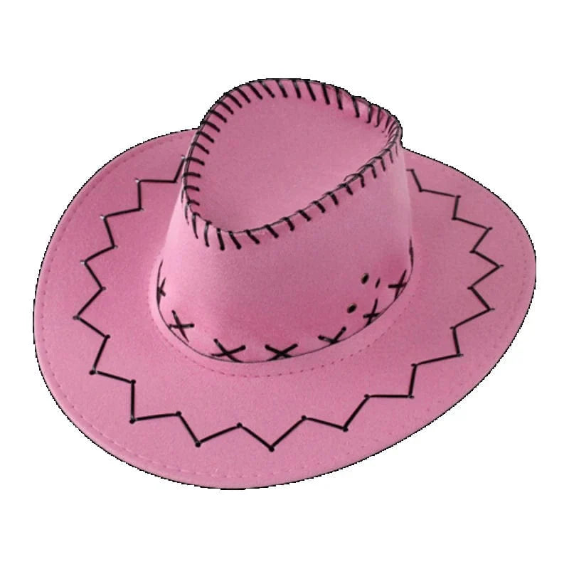 Sterling Pink Cowboy Hat™ Western Shape Felt Brim Stitch Trim