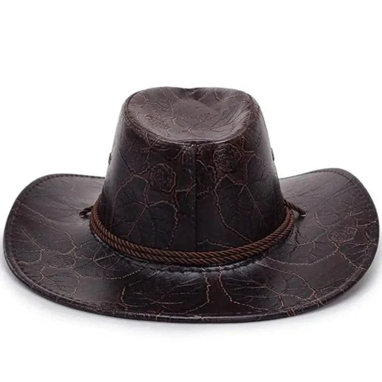 Sterling Western Style Hat™ Wide Brim Faux Leather Rope Band