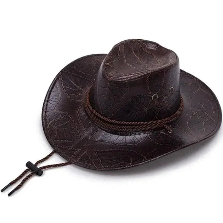 Sterling Western Style Hat™ Wide Brim Faux Leather Rope Band