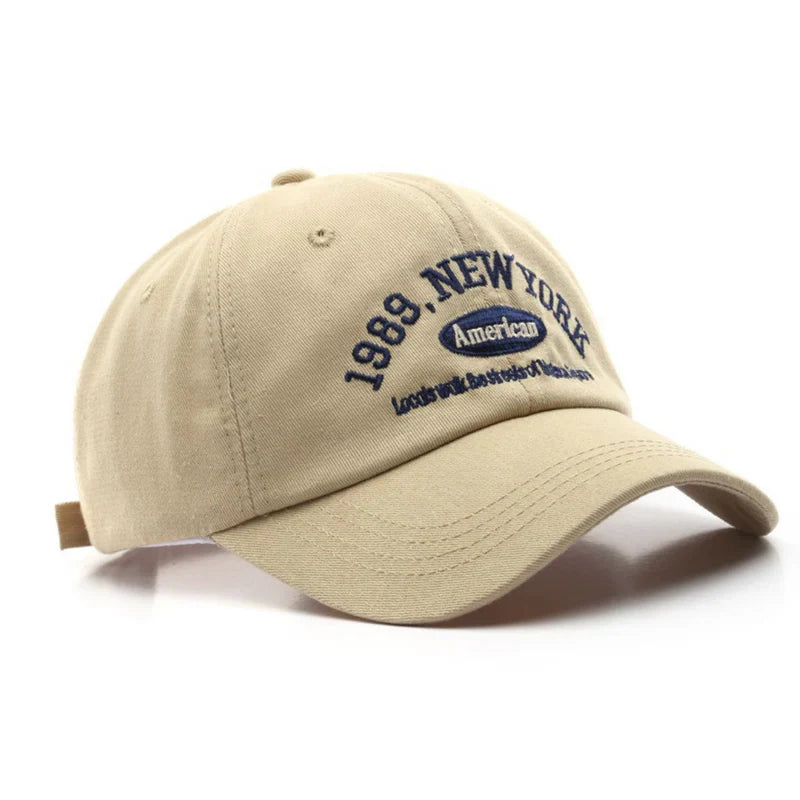 Sterling Stylish New York Cap™ Curved Fabric Embroidered Letter