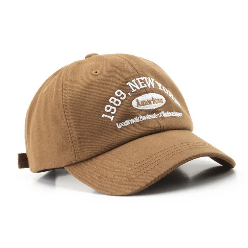 Sterling Stylish New York Cap™ Curved Fabric Embroidered Letter