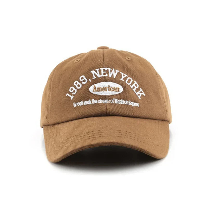 Sterling Stylish New York Cap™ Curved Fabric Embroidered Letter
