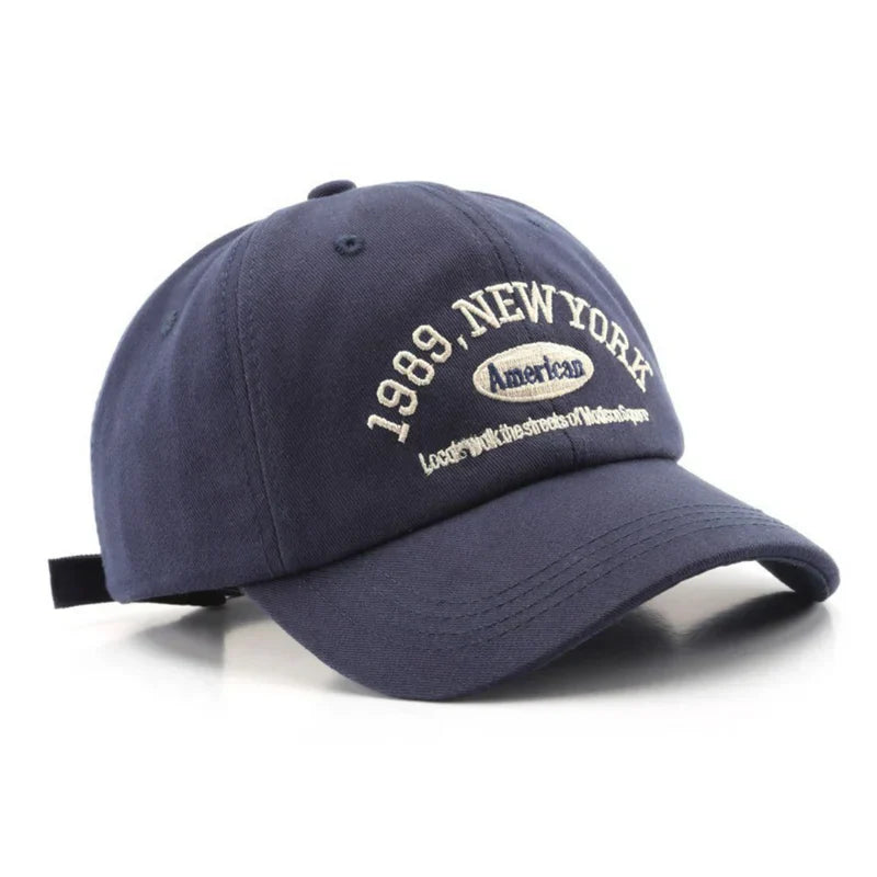 Sterling Stylish New York Cap™ Curved Fabric Embroidered Letter