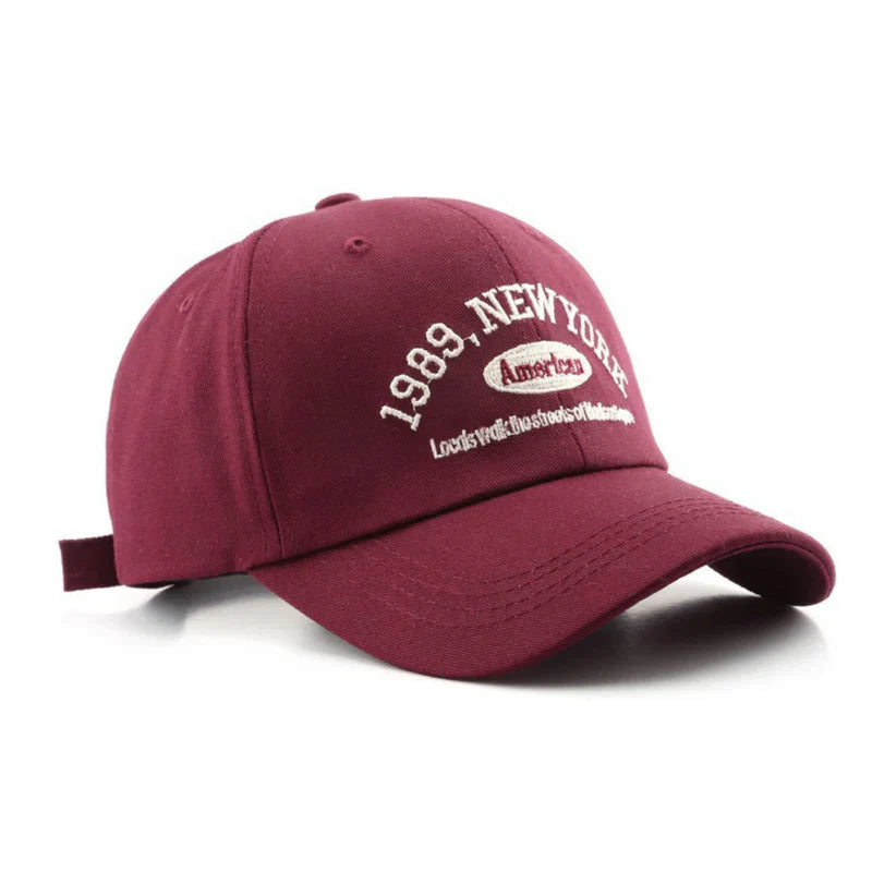 Sterling Stylish New York Cap™ Curved Fabric Embroidered Letter