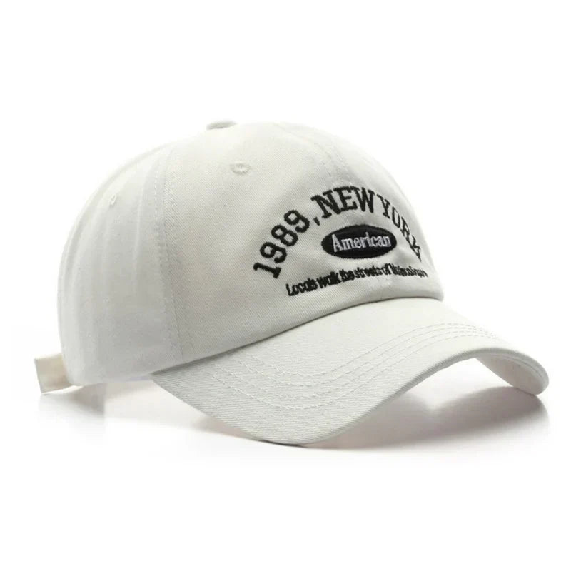 Sterling Stylish New York Cap™ Curved Fabric Embroidered Letter