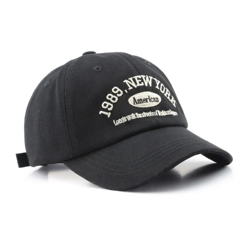 Sterling Stylish New York Cap™ Curved Fabric Embroidered Letter
