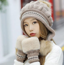 Sterling™ Cozy Fleece Lined Knit Beanie Ear Flap Pompom