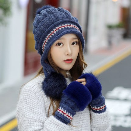 Sterling™ Cozy Fleece Lined Knit Beanie Ear Flap Pompom