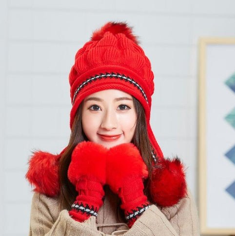 Sterling™ Cozy Fleece Lined Knit Beanie Ear Flap Pompom
