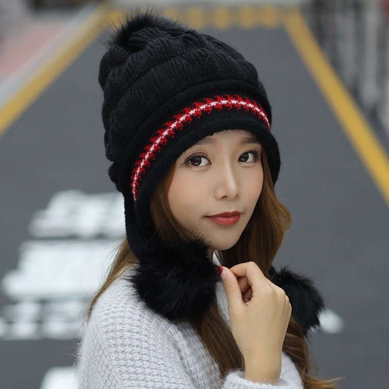 Sterling™ Cozy Fleece Lined Knit Beanie Ear Flap Pompom