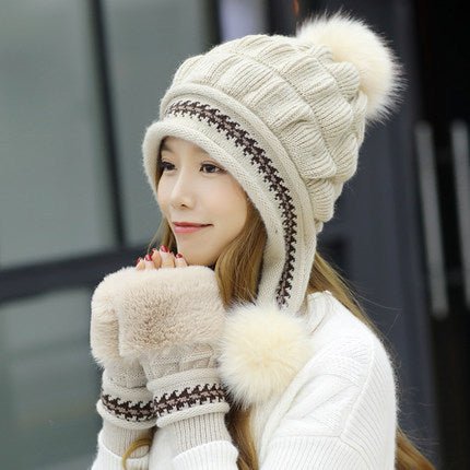 Sterling™ Cozy Fleece Lined Knit Beanie Ear Flap Pompom