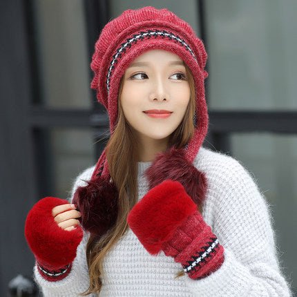 Sterling™ Cozy Fleece Lined Knit Beanie Ear Flap Pompom