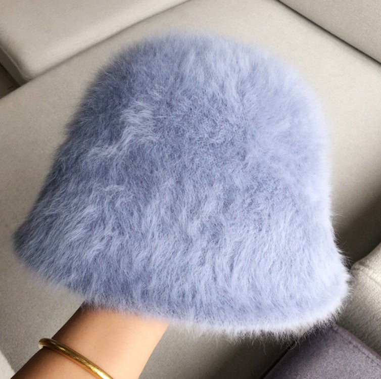 Sterling™ Monochrome Rabbit Plush Bucket Hat Soft Fold Brim