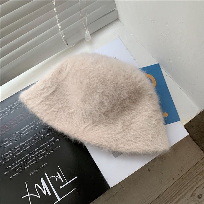 Sterling™ Monochrome Rabbit Plush Bucket Hat Soft Fold Brim