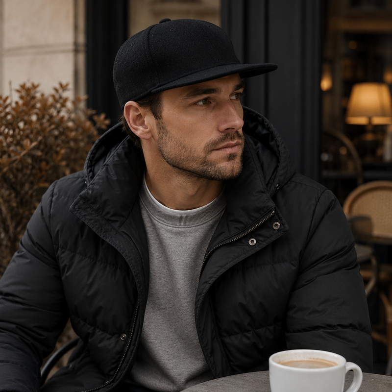 Sterling Dad Wool Blend Flat Peak Cap Extended Sizing
