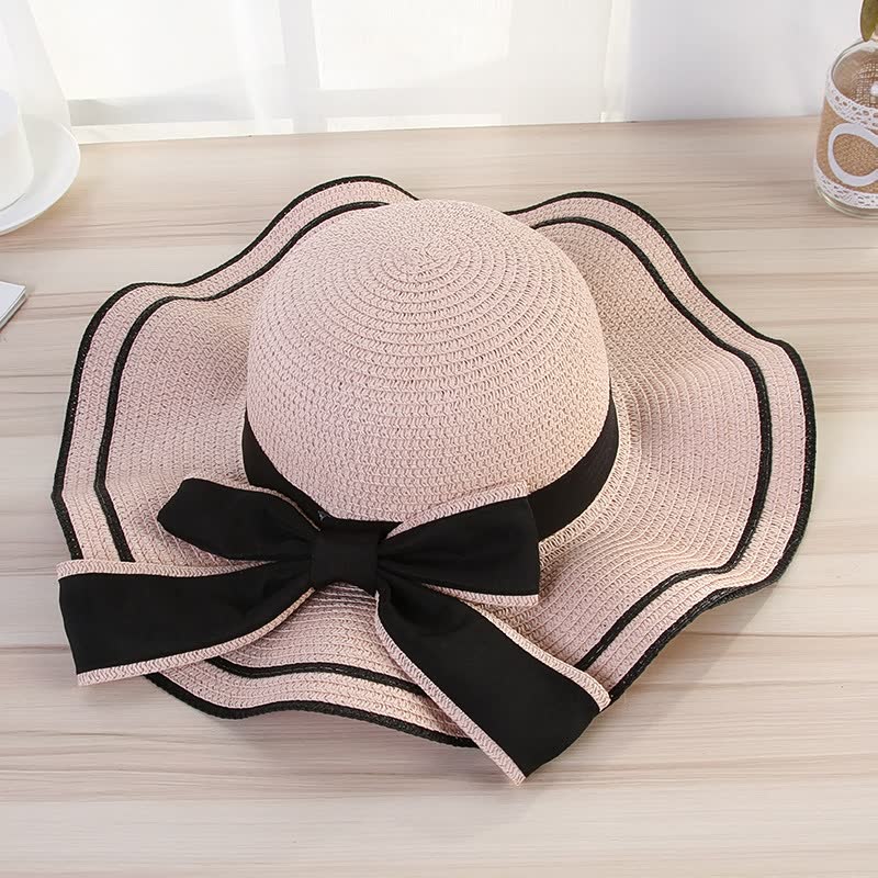 Sterling BowieHat™ Wide Brim Straw Sun Hat Ribbon Detail