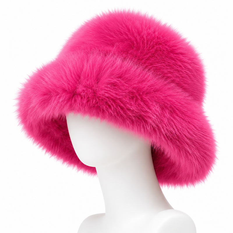 Sterling Solea Winter Bucket Hat™ Faux Mink Plush Bright Yellow