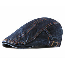 Sterling Vintage Washed™ Cheesecutter Flat Cap Denim Stitch Detail