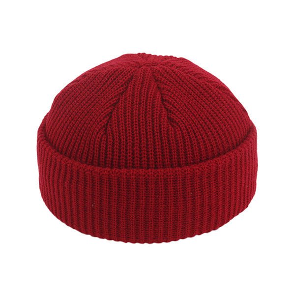 Sterling Short Dome™ Wool Beanie Thick Ribbed Knit Cap For Cold Days