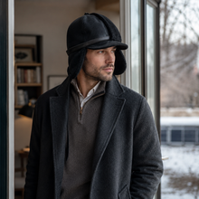 Sterling™ Leather Bomber Cap Lamb Wool Lined Earflaps