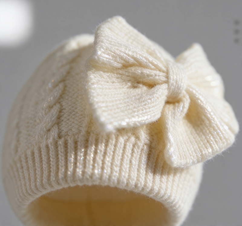 Sterling Lunelle Baby Knit Beanie™ with Bow
