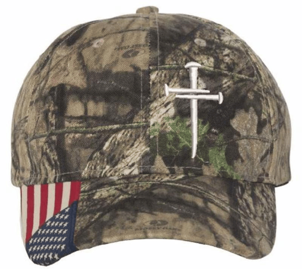 Sterling Christian Baseball Hat™ with Cross Decal Curved Fabric Strap