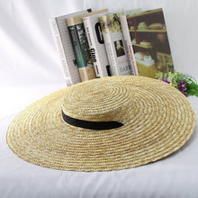 Sterling Flat Top Big Brim™ Straw Hat Wide Brim Ribbon Tie