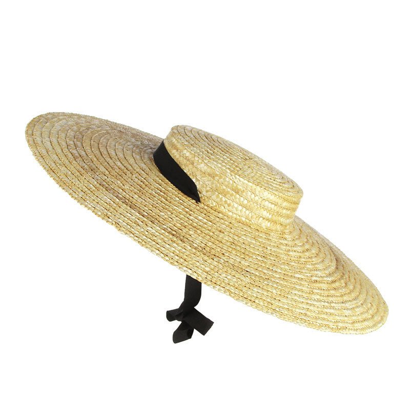 Sterling Flat Top Big Brim™ Straw Hat Wide Brim Ribbon Tie