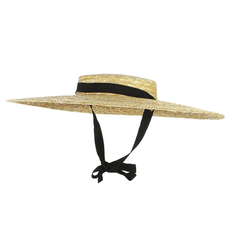 Sterling Flat Top Big Brim™ Straw Hat Wide Brim Ribbon Tie
