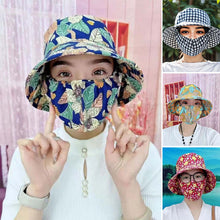 Sterling Sun Protection Mask Hat™ Wide Brim Gingham Face Cover