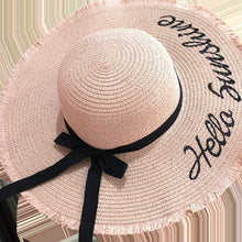Sterling BiggieHat™ Wide Brim Straw Sun Hat Ribbon Detail