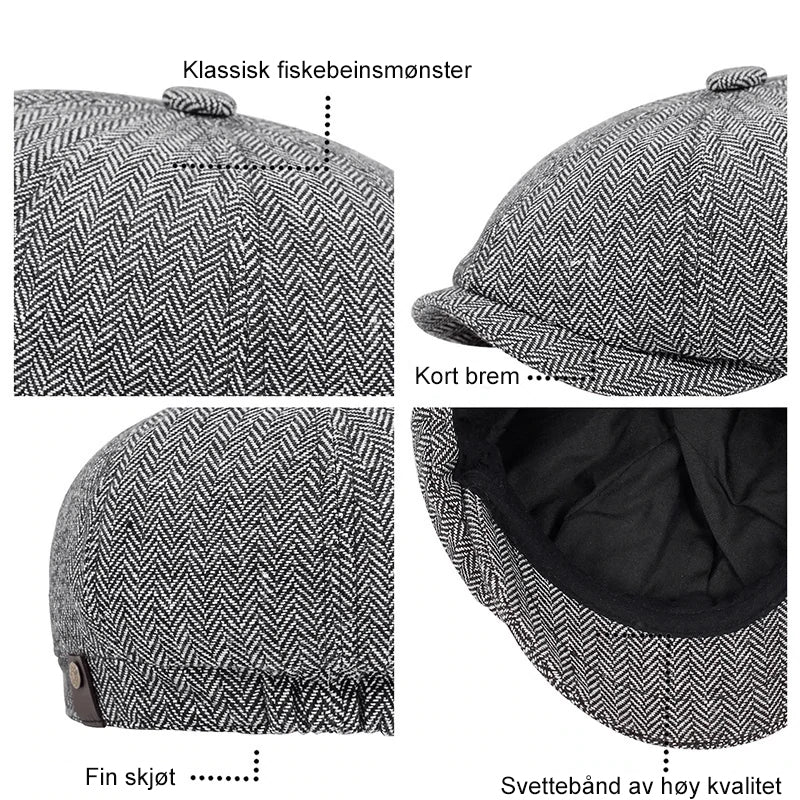 Sterling Classic Retro Sixpence Hat™ Flat Cap Soft Brim