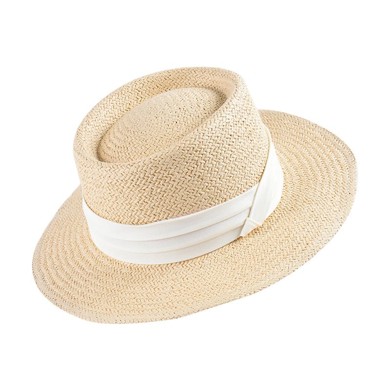 Sterling Handwoven Flat™ Straw Hat Wide Brim Straw Weave