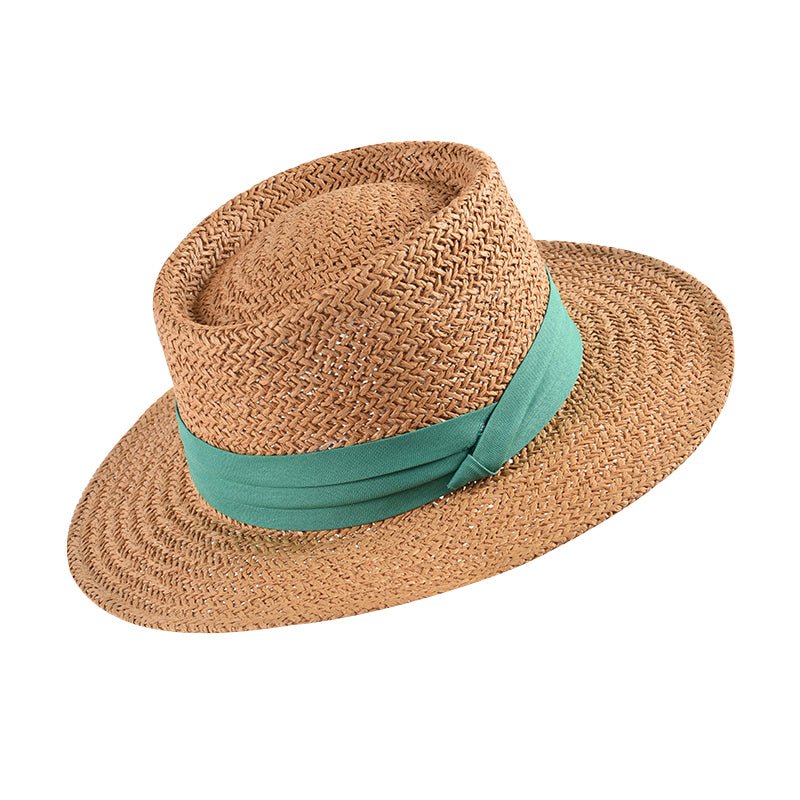 Sterling Handwoven Flat™ Straw Hat Wide Brim Straw Weave