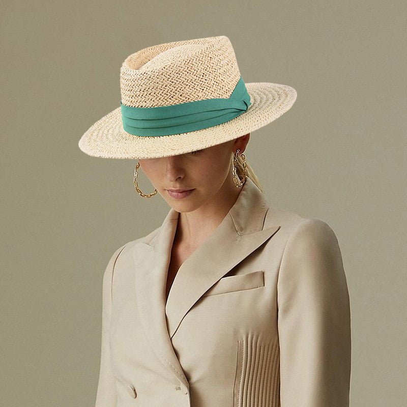 Sterling Handwoven Flat™ Straw Hat Wide Brim Straw Weave