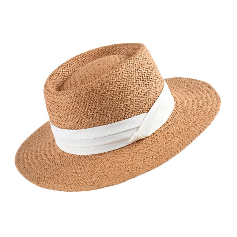 Sterling Handwoven Flat™ Straw Hat Wide Brim Straw Weave