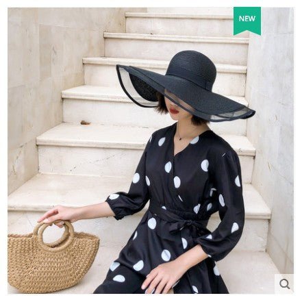 Sterling Lady Fashion Woven Organza™ Straw Hat Wide Brim Organza Bow