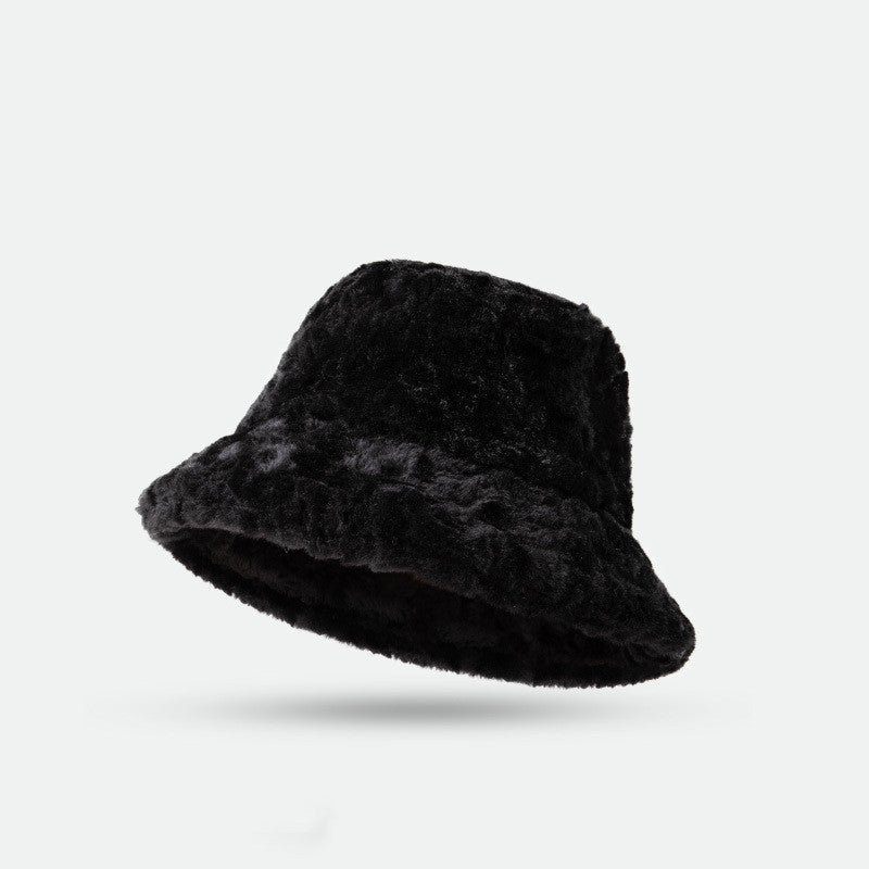 Sterling™ Lambswool Fisherman Hat Short Brim Plush Solid Color