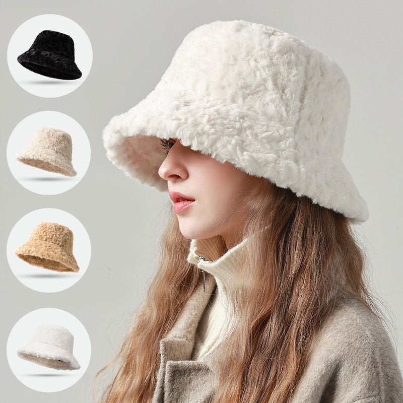 Sterling™ Lambswool Fisherman Hat Short Brim Plush Solid Color