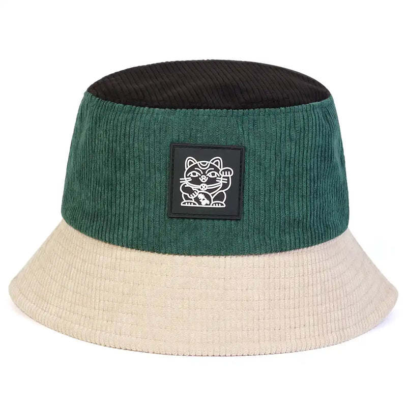 Sterling Lucky Cat™ Corduroy Bucket Hat Soft Embroidered Patch