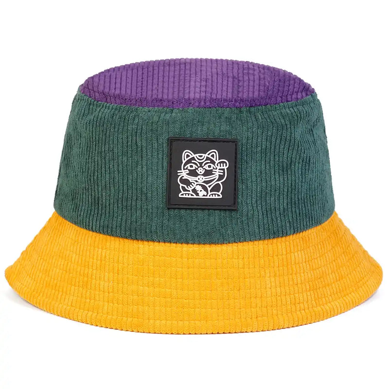 Sterling Lucky Cat™ Corduroy Bucket Hat Soft Embroidered Patch