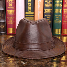 Sterling Leather Tycoon Jazz Hat™ Classic Leather Fedora Band Det
