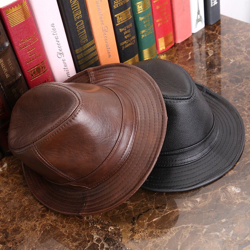 Sterling Leather Tycoon Jazz Hat™ Classic Leather Fedora Band Det