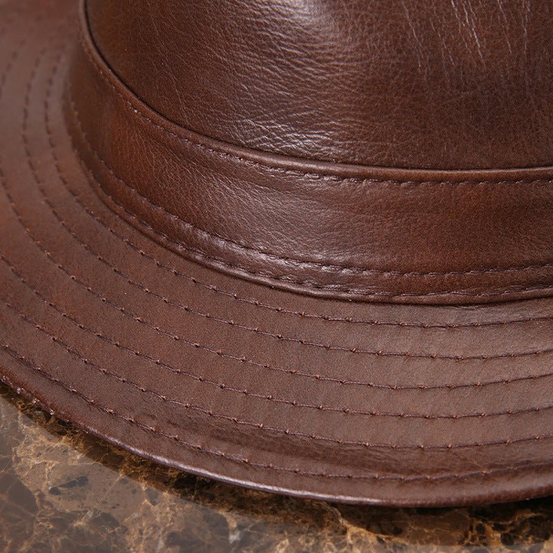 Sterling Leather Tycoon Jazz Hat™ Classic Leather Fedora Band Det